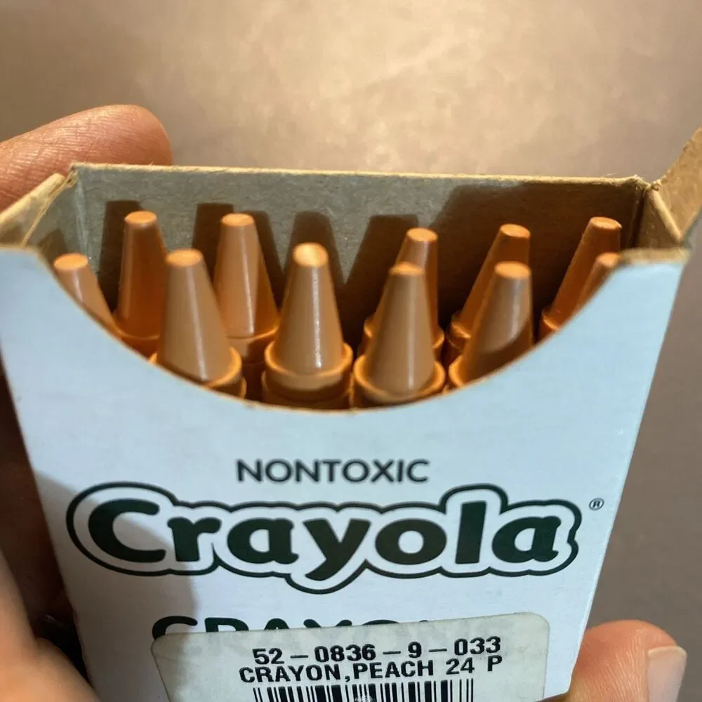 Lot 5 Vintage Crayola Binney Smith No 836 Bulk Crayons White Brown Gray Peach